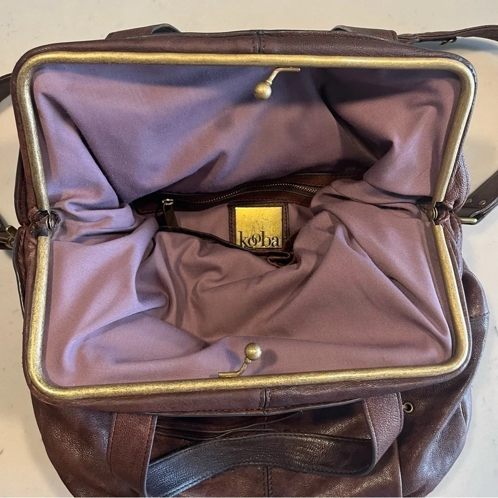 Brown KOOBA Ava Fold Over Hangbag